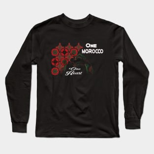 Support Morocco Team Proud One Heart One Morocco Long Sleeve T-Shirt